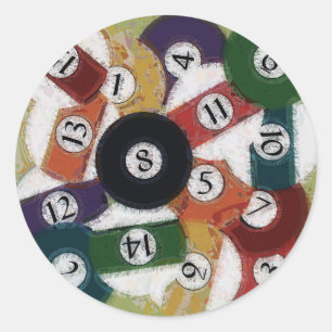 ADESIVO REDONDO BOLAS DE BILHAR SUJAS