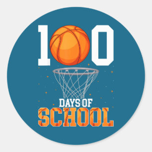 Adesivo Redondo Bolas Dia Escolar Dias do Jogador 100 100º Basquet