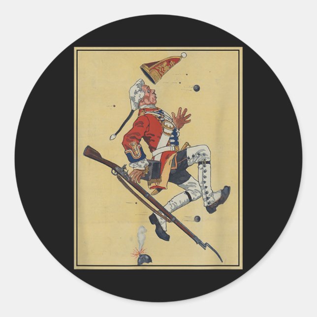 Adesivo Redondo Bolas Soldier de Redcoat Britânicas - Americanas (Frente)