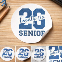 Bold “26 Senior” Blue Typography Design