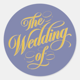 Adesivo Redondo Bold Blueberry No Casamento Da Tipografia Sunshine