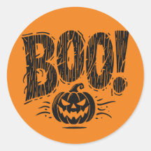 Bold Boo Pumpkin Halloween Sticker