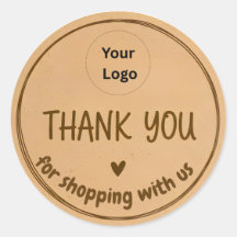 Bold Border Thank You Business Sticker