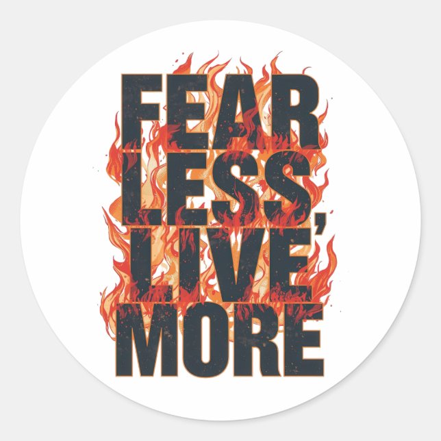 Adesivo Redondo Bold Fiery Motivational Typography (Frente)