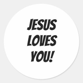 Adesivo Redondo Bold Jesus Loves You! Custom Christian