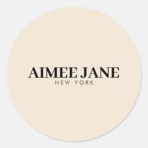Adesivo Redondo Bold Minimalist Luxury Boutique Dark Ivory