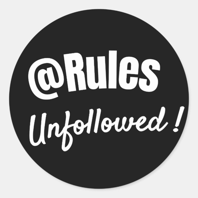 Adesivo Redondo Bold Minimalist Rebellious Quote sticker  (Frente)