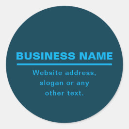Adesivo Redondo Bold Modern Business Name Modelo | Azul
