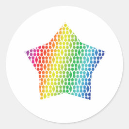 Adesivo Redondo Bold Rainbow Honeycomb e Diamond Pattern star