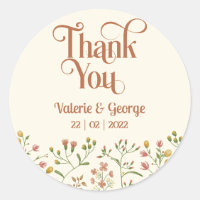 Bold Retro Earth Tones | Obrigado, Round Sticker