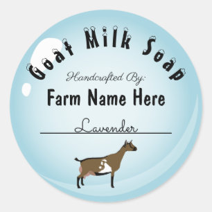 Adesivo Redondo Bolha Azul de Sabão de Seiva Personalizada