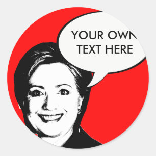 Adesivo Redondo Bolha da conversa de Hillary Clinton