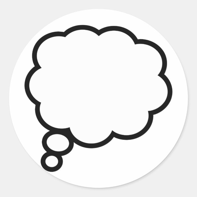 Adesivo Redondo Bolha de Pensamento (Frente)