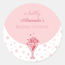 Adesivo Redondo Bolha em Rosa: Divertida Elegância Bonita Chá de N