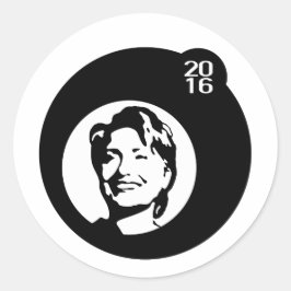 Adesivo Redondo bolha preta de hillary clinton