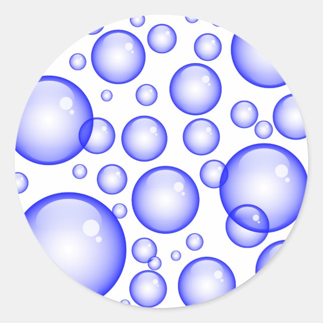 Adesivo Redondo Bolhas azuis (Frente)