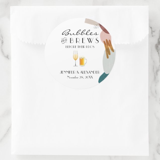 Adesivo Redondo Bolhas de Aquarela de abstrato (Bolsa)