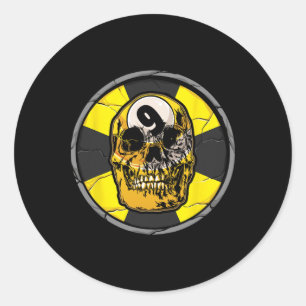 Adesivo Redondo Bolhas De Crânio Billiard 9 Ll Player Cue S