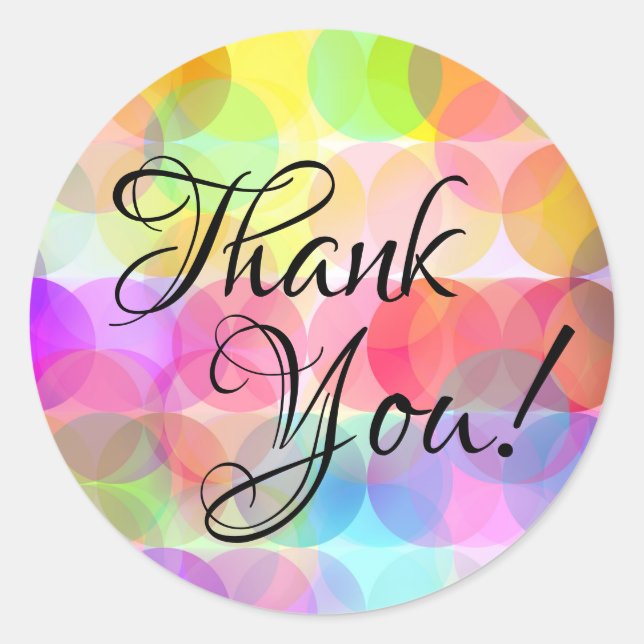 Adesivo Redondo Bolhas - Obrigado, Stickers (Frente)