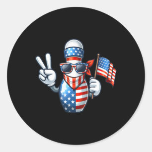 Adesivo Redondo Boliche Americana Flag Sungles 4 De Julho Bowl