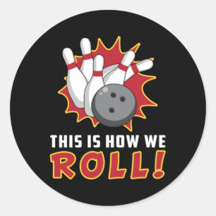 Adesivo Redondo Boliche Bowler Strike Sport Team Bowl Engraçado Gi