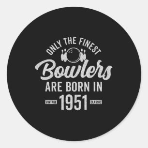 Adesivo Redondo boliche de Bowler de 71 anos1951 71º aniversário