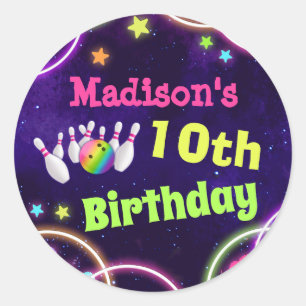 Adesivo Redondo Boliche de Festa de aniversário