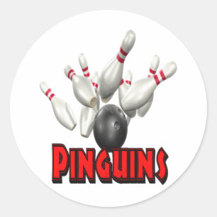 Adesivo Redondo Boliche de Pinguins