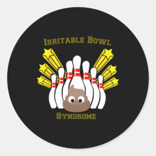 Adesivo Redondo Boliche de Síndrome de Bowl Irritável T Camisa