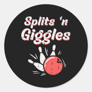 Adesivo Redondo Boliche Dividiu N Giggles Bowler Crianças Mulheres