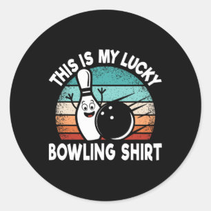 Adesivo Redondo Boliche Engraçada Sobre Bowler Esta É Minha Sorte