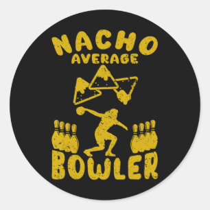 Adesivo Redondo Boliche Engraçado Nacho Média Bowler Cinco De Mayo