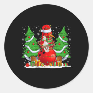 Adesivo Redondo Boliche Engraçado Snowman Árvore de Natal Luzes Xm