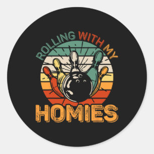 Adesivo Redondo Boliche Enrolando Com Minhas Casas Engraçado Bolin