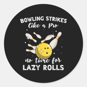 Adesivo Redondo Boliche Jogador Bowler Boliche Devagar