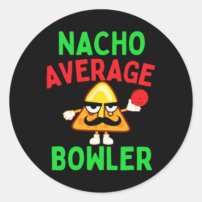 Adesivo Redondo Boliche Nacho Average Cinco De Mayo Bowling Mexica (Frente)