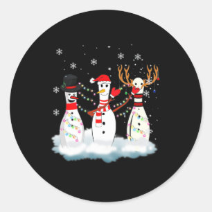 Adesivo Redondo Boliche Natal Pajama lança Papais noeis de Reindee