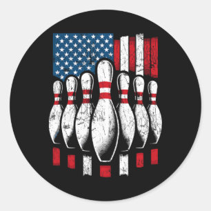 Adesivo Redondo Boliche Patriótica de Bandeira Americana