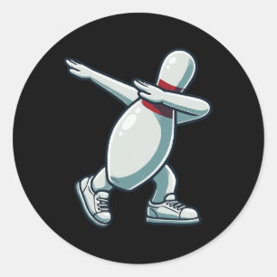Adesivo Redondo Boliche Pin Dabbing Funny Bowler Boliche Lover Sar