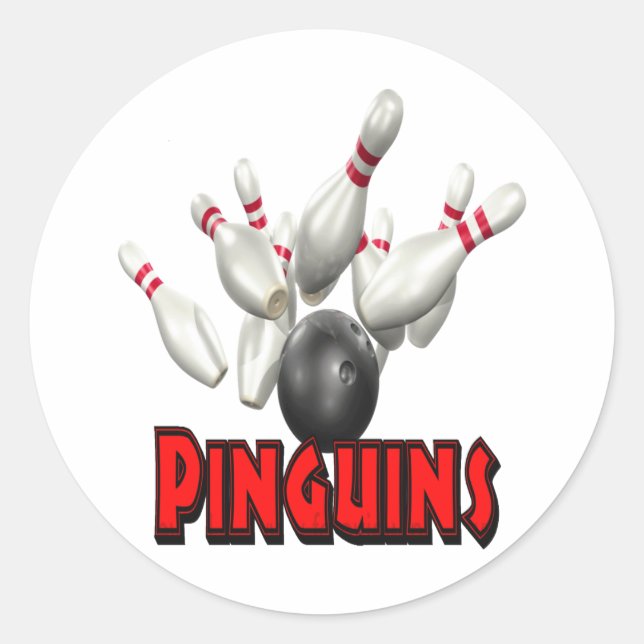 Adesivo Redondo Boliche Pinguins (Frente)