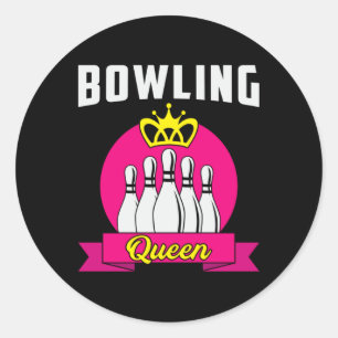 Adesivo Redondo Boliche Rainha Princesa Bowler Engraçado Presente