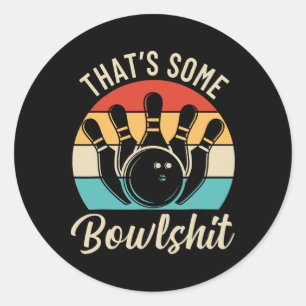 Adesivo Redondo Boliche Vintage que é um jogador da equipe do Retr