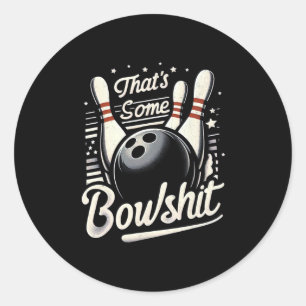 Adesivo Redondo Boliche Vintage que é um Tigela Retro Funny Bowle