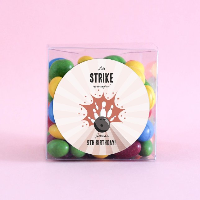 Adesivo Redondo Boliches Atacam Uma Rosa Dourada De Aniversário Di (Bowling Strike Up Some Fun Birthday Rose Gold Girl Classic Round Sticker)