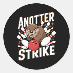 Adesivo Redondo Boliches Engraçadas - Anotter Strike Otter