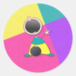 Adesivo Redondo Boliches engraçadas   Boliches Engraçadas