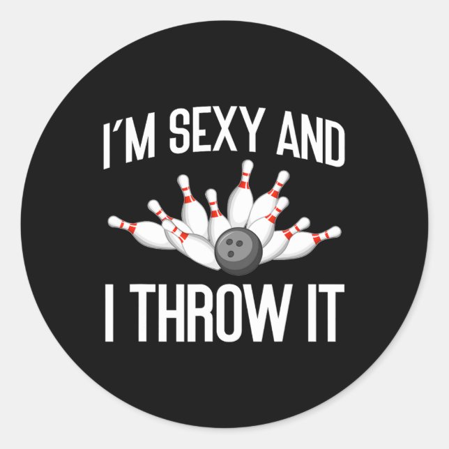 Adesivo Redondo Boliches Engraçadas Deitam-Me E Jogo-Lhe Bolinho (Frente)