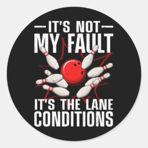 Adesivo Redondo Boliches Engraçadas Para Homens Mulheres Bowler Te