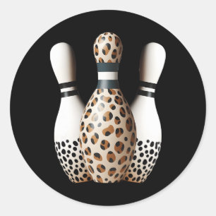 Adesivo Redondo Boliches Pins Leopard Cheetah Impressão Bowler Esp