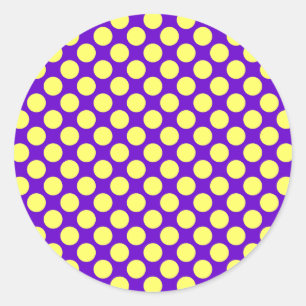 Adesivo Redondo Bolinhas amarelas com fundo roxo STaylor